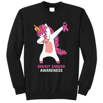 Breast Cancer Dabbing Unicorn, Fight Cancer, Pink Ribbon Breast Cancer, Survivor Sweatshirt