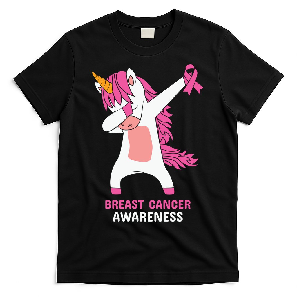 Breast Cancer Dabbing Unicorn, Fight Cancer, Pink Ribbon Breast Cancer, Survivor T-Shirt