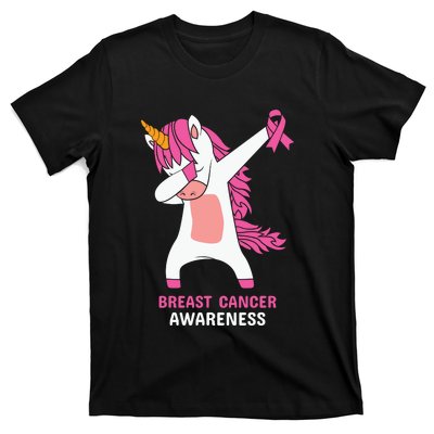 Breast Cancer Dabbing Unicorn, Fight Cancer, Pink Ribbon Breast Cancer, Survivor T-Shirt