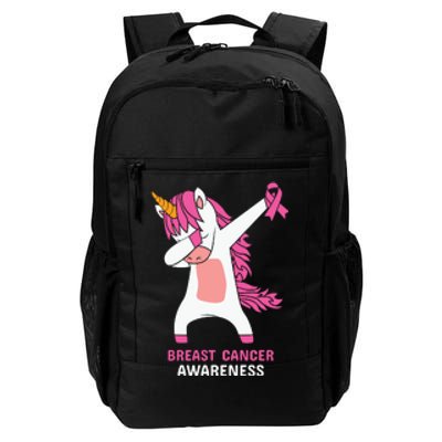 Breast Cancer Dabbing Unicorn, Fight Cancer, Pink Ribbon Breast Cancer, Survivor Daily Commute Backpack