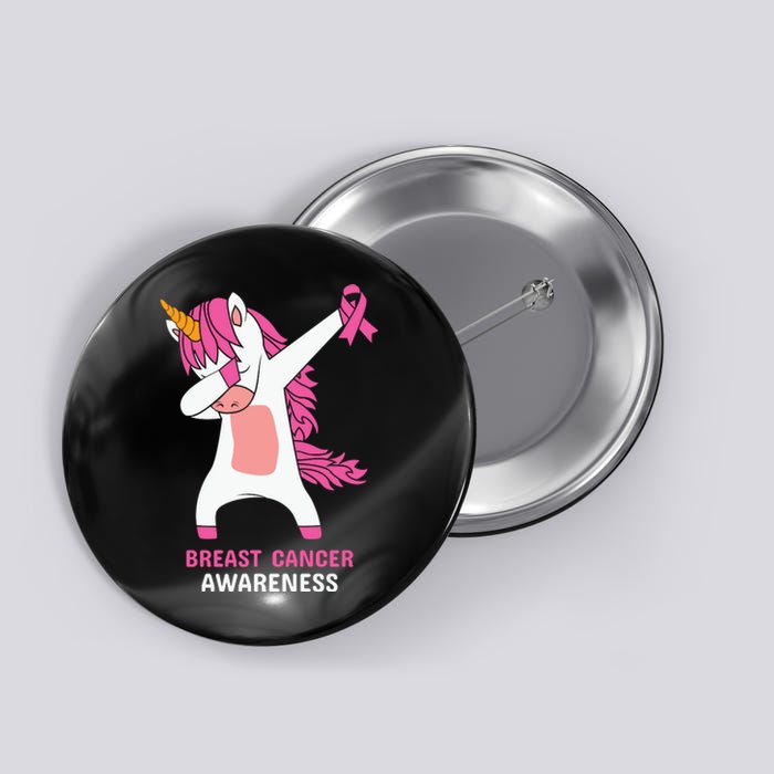 Breast Cancer Dabbing Unicorn, Fight Cancer, Pink Ribbon Breast Cancer, Survivor Button