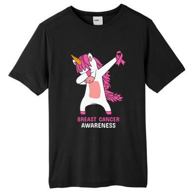 Breast Cancer Dabbing Unicorn, Fight Cancer, Pink Ribbon Breast Cancer, Survivor Tall Fusion ChromaSoft Performance T-Shirt