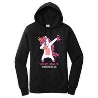 Breast Cancer Dabbing Unicorn, Fight Cancer, Pink Ribbon Breast Cancer, Survivor Women's Pullover Hoodie