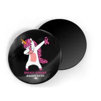 Breast Cancer Dabbing Unicorn, Fight Cancer, Pink Ribbon Breast Cancer, Survivor Magnet