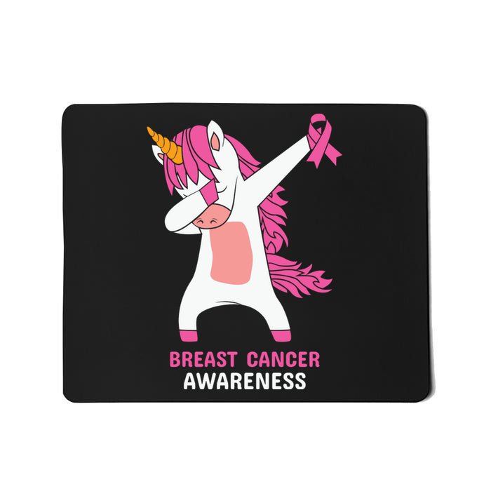 Breast Cancer Dabbing Unicorn, Fight Cancer, Pink Ribbon Breast Cancer, Survivor Mousepad