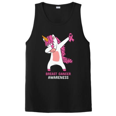 Breast Cancer Dabbing Unicorn, Fight Cancer, Pink Ribbon Breast Cancer, Survivor PosiCharge Competitor Tank