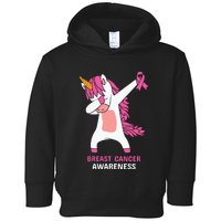 Breast Cancer Dabbing Unicorn, Fight Cancer, Pink Ribbon Breast Cancer, Survivor Toddler Hoodie