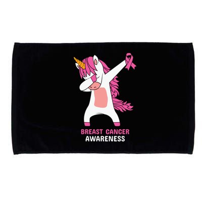 Breast Cancer Dabbing Unicorn, Fight Cancer, Pink Ribbon Breast Cancer, Survivor Microfiber Hand Towel