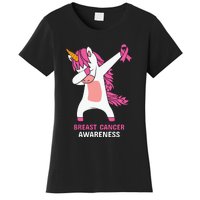 Breast Cancer Dabbing Unicorn, Fight Cancer, Pink Ribbon Breast Cancer, Survivor Women's T-Shirt