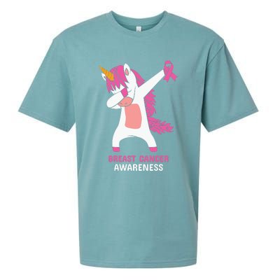 Breast Cancer Dabbing Unicorn, Fight Cancer, Pink Ribbon Breast Cancer, Survivor Sueded Cloud Jersey T-Shirt