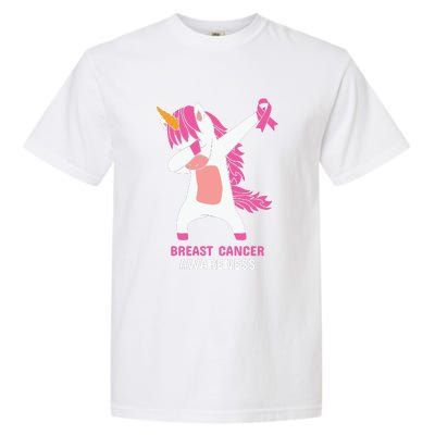 Breast Cancer Dabbing Unicorn, Fight Cancer, Pink Ribbon Breast Cancer, Survivor Garment-Dyed Heavyweight T-Shirt