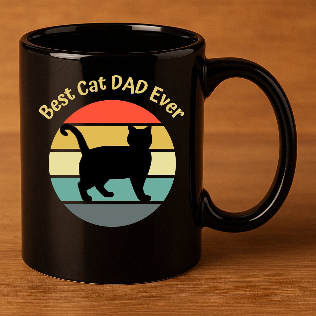 Best Cat Dad Ever 11oz C Handle Ceramic Mug