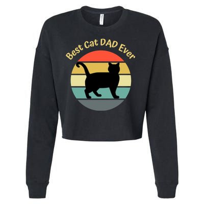 Best Cat Dad Ever Cropped Pullover Crew