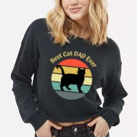 Best Cat Dad Ever Cropped Pullover Crew