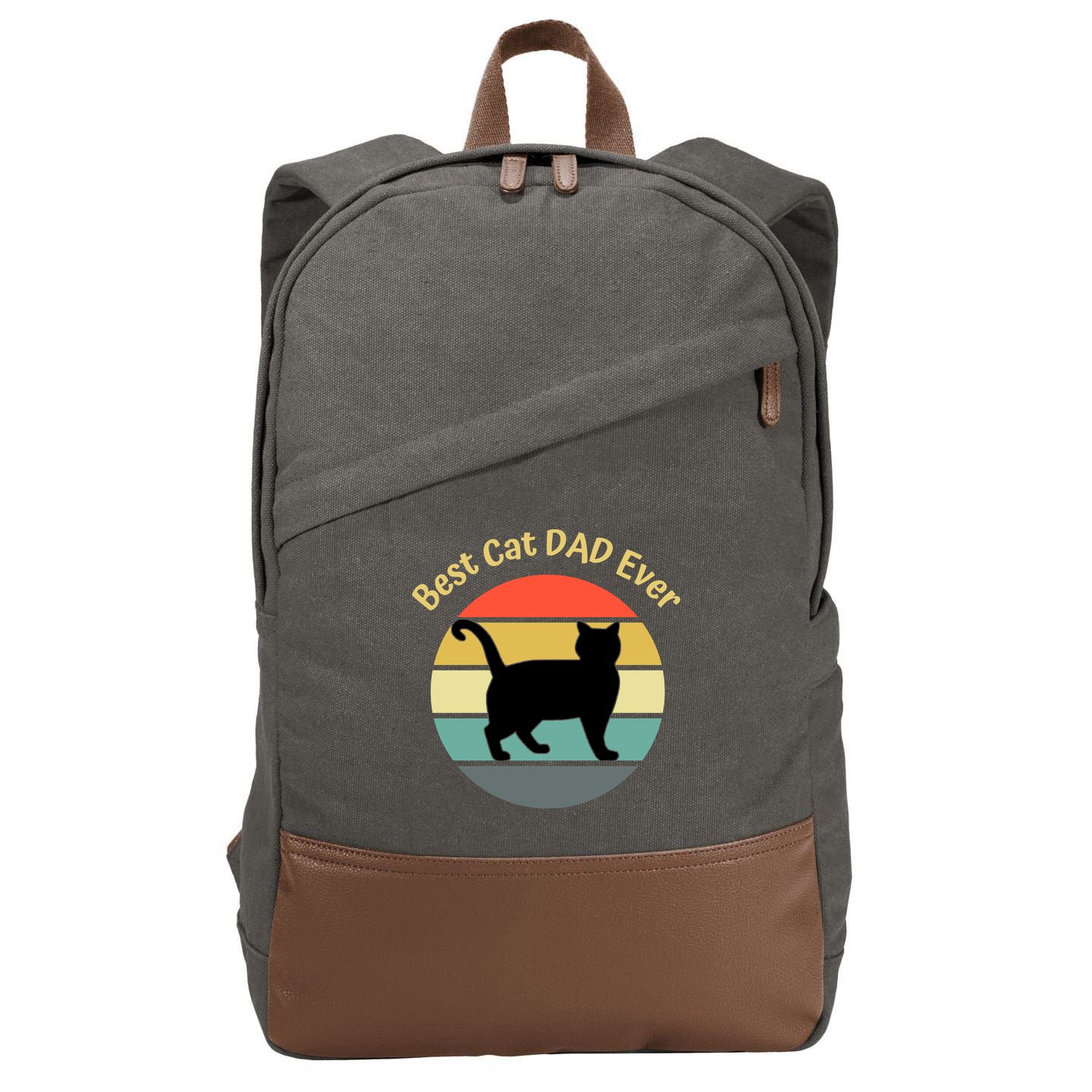 Best Cat Dad Ever Cotton Canvas Backpack