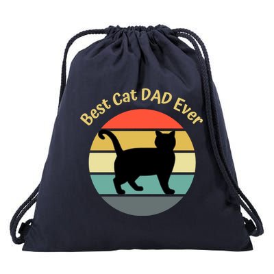 Best Cat Dad Ever Drawstring Bag
