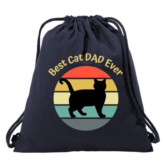 Best Cat Dad Ever Drawstring Bag