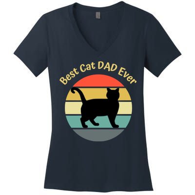 Best Cat Dad Ever Women's V-Neck T-Shirt
