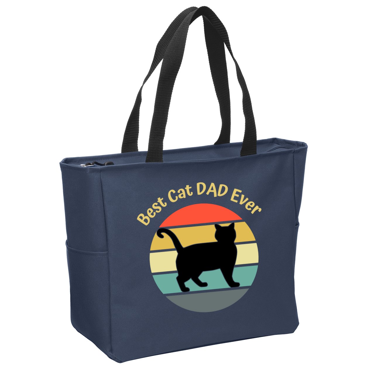 Best Cat Dad Ever Zip Tote Bag