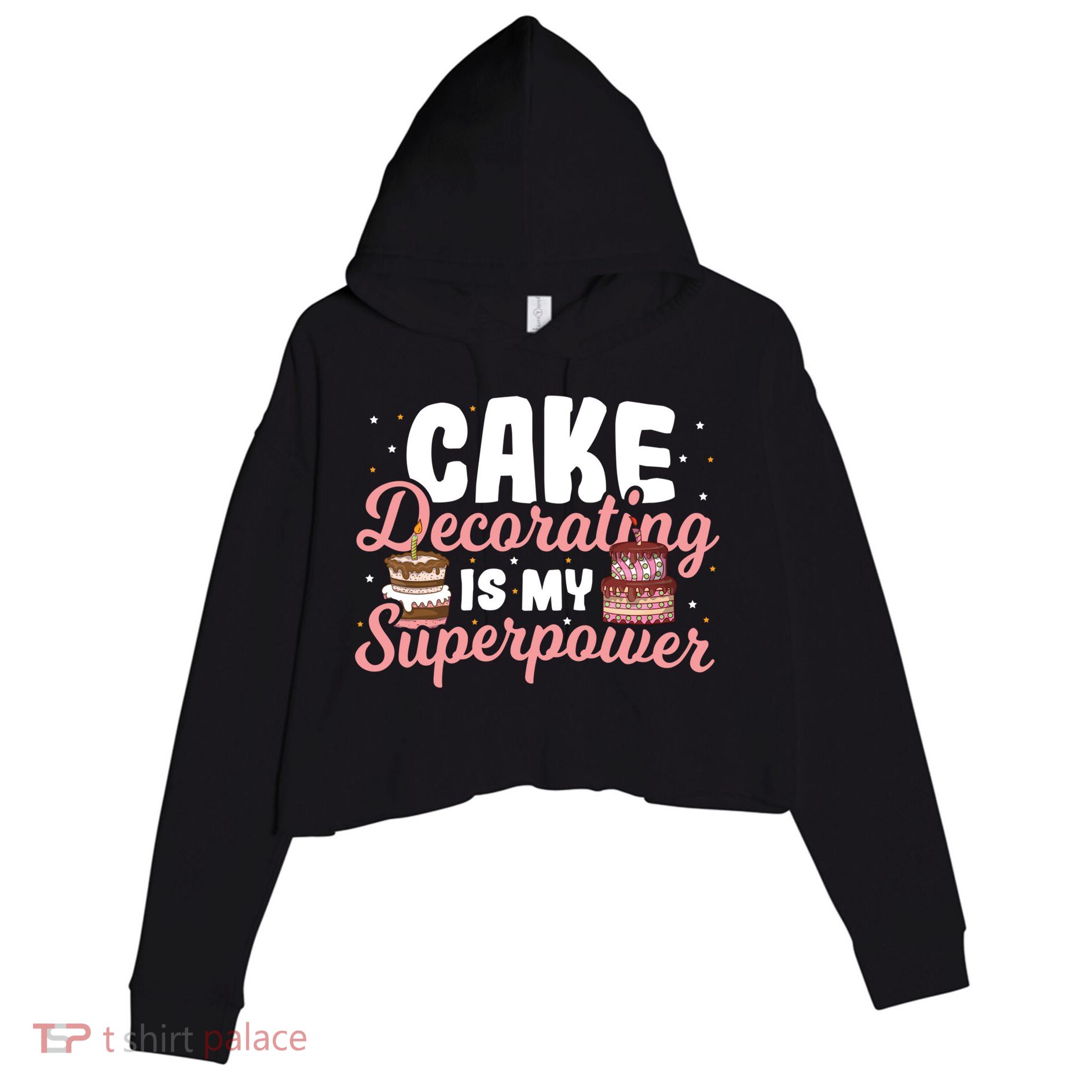 Baking Cake Decorating Is My Superpower Baker Cake Decorator Cool Gift Crop Fleece Hoodie