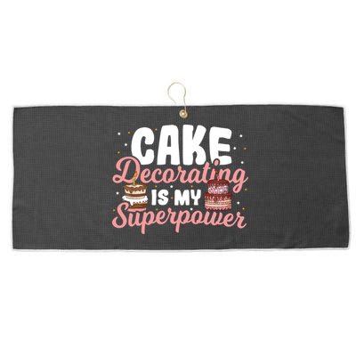 Baking Cake Decorating Is My Superpower Baker Cake Decorator Cool Gift Large Microfiber Waffle Golf Towel