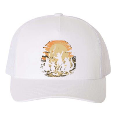 Black Cat Dance Around Bonfires Spooky Witchcraft Halloween Yupoong Adult 5-Panel Trucker Hat