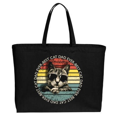 Best Cat Dad Ever Gift Cotton Canvas Jumbo Tote