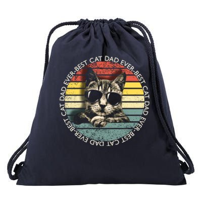 Best Cat Dad Ever Gift Drawstring Bag