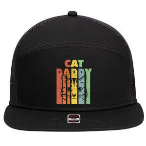 Best Cat Daddys Kitten Daddy The Catfather Cat Daddy Gift 7 Panel Mesh Trucker Snapback Hat