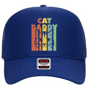 Best Cat Daddys Kitten Daddy The Catfather Cat Daddy Gift High Crown Mesh Back Trucker Hat