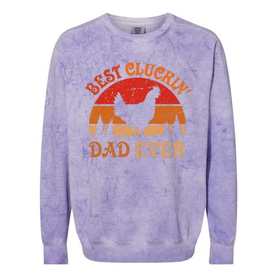 Best Cluckin Dad Ever FatherS Day Colorblast Crewneck Sweatshirt