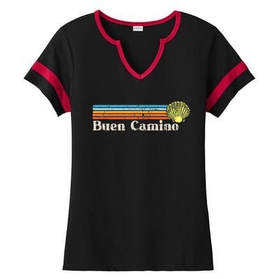 Buen Camino De Santiago De Compostela Ladies Halftime Notch Neck Tee