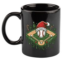 Baseball Christmasholiday Drip 11oz C Handle Ceramic Mug