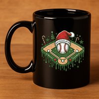 Baseball Christmasholiday Drip 11oz C Handle Ceramic Mug