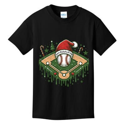 Baseball Christmasholiday Drip Kids T-Shirt
