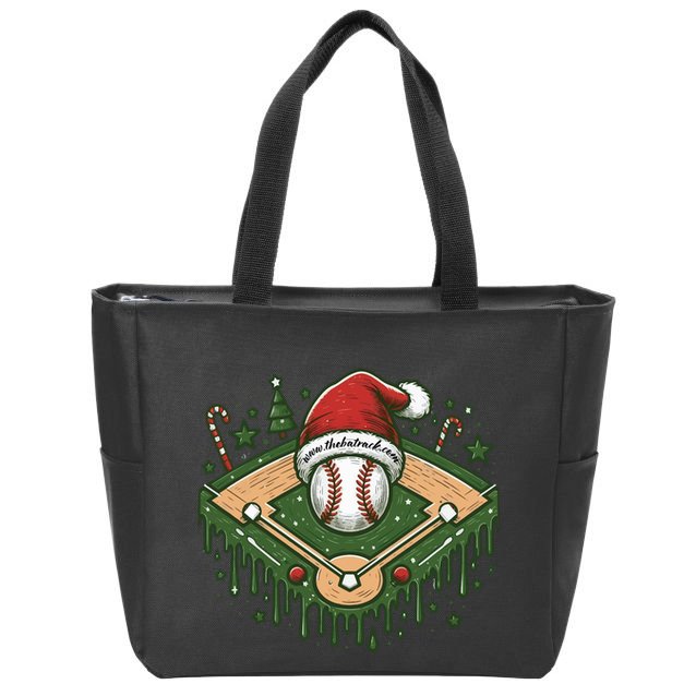 Baseball Christmasholiday Drip Zip Tote Bag