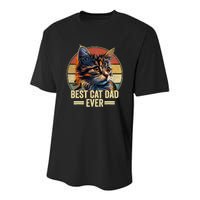 Best Cat Dad Ever Vintage Funny Cat Dad Fathers Day Youth Performance Sprint T-Shirt