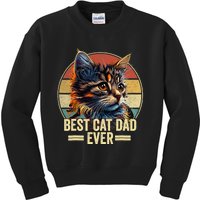 Best Cat Dad Ever Vintage Funny Cat Dad Fathers Day Kids Sweatshirt