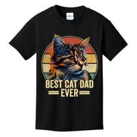 Best Cat Dad Ever Vintage Funny Cat Dad Fathers Day Kids T-Shirt