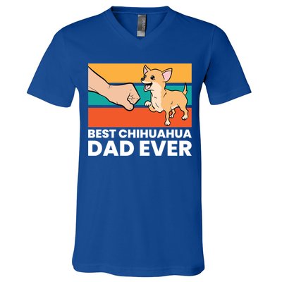 Best Chihuahua Dad Ever Cute Chihuahuas Gift V-Neck T-Shirt