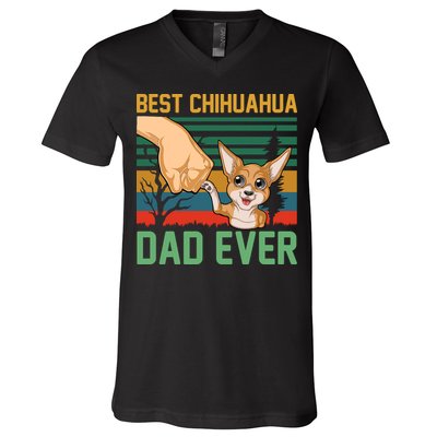 Best Chihuahua Dad Ever V-Neck T-Shirt