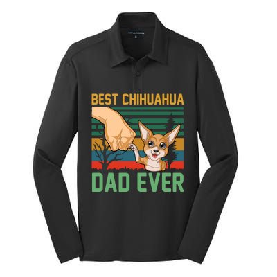 Best Chihuahua Dad Ever Silk Touch Performance Long Sleeve Polo