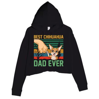 Best Chihuahua Dad Ever Crop Fleece Hoodie