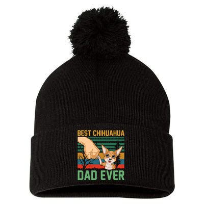 Best Chihuahua Dad Ever Pom Pom 12in Knit Beanie