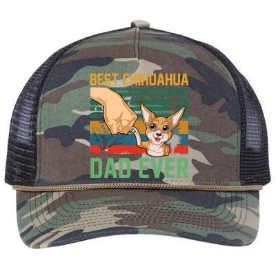 Best Chihuahua Dad Ever Retro Rope Trucker Hat Cap