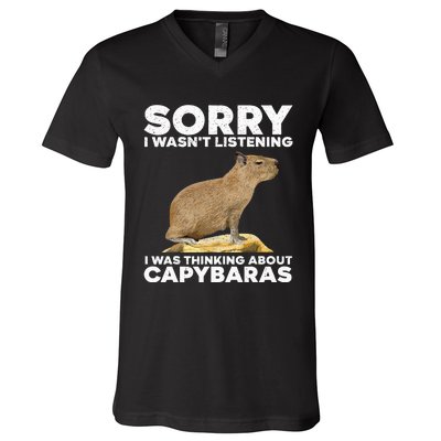 Best Capybara Design Pet Rodent Capybara V-Neck T-Shirt