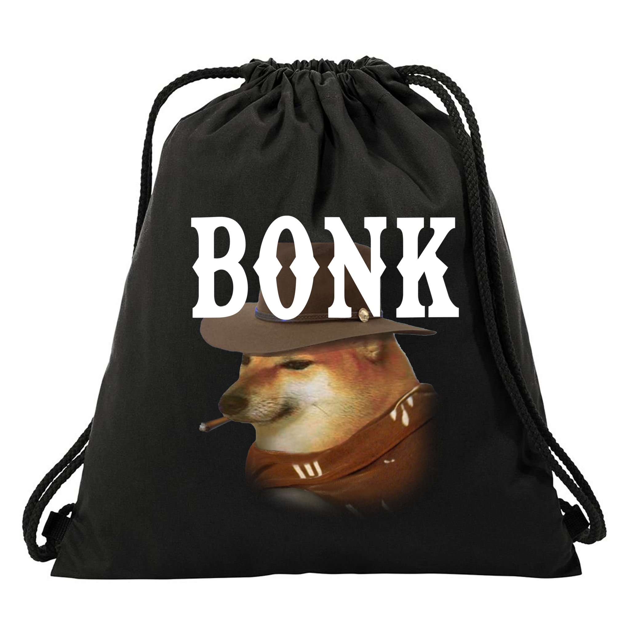 Bonk Cowboy Dog Drawstring Bag