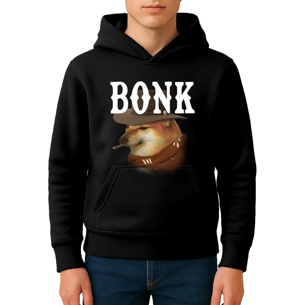 Bonk Cowboy Dog Kids Hoodie