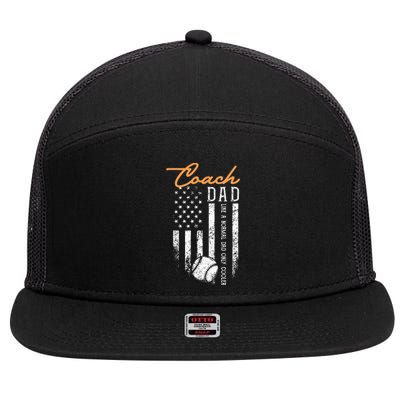 Baseball Coach Dad Like A Normal Dad Only Cooler USA Flag 7 Panel Mesh Trucker Snapback Hat