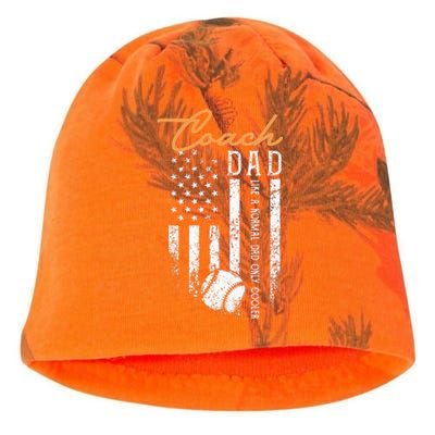 Baseball Coach Dad Like A Normal Dad Only Cooler USA Flag Kati - Camo Knit Beanie